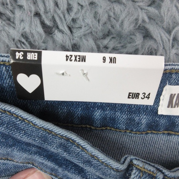 Katch Me Wide Leg Jeans Womens XS Washed High Rise Stretch Denim 24x28.5 NWT - Picture 15 of 16